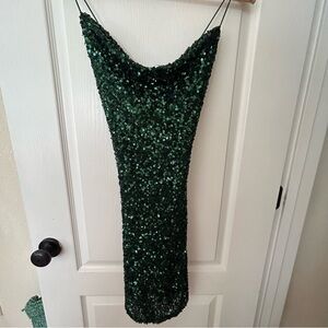 **WINDSOR**Emerald Green Sparkling Sequined Slip Dress. Women’s Size Small.